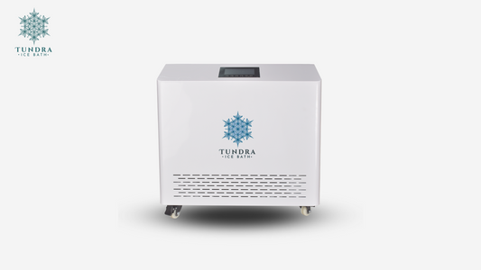Image of the TUNDRA Cooler & Heater - Borealis, a versatile device for cold and hot plunge therapy. Features dual functionality, adjustable temperature, advanced water sterilization, efficient filtration, and smart Wi-Fi control. Portable design, compatible with TUNDRA and standard bathtubs.
